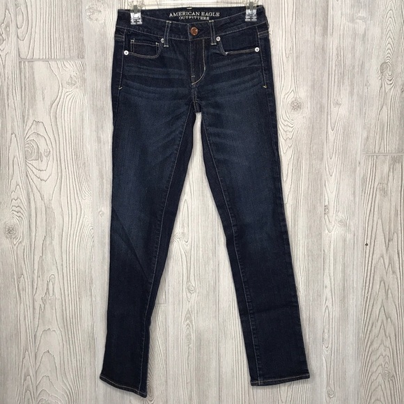 American Eagle Skinny Stretch Dark Wash Jeans 0 Regular - Picture 1 of 14